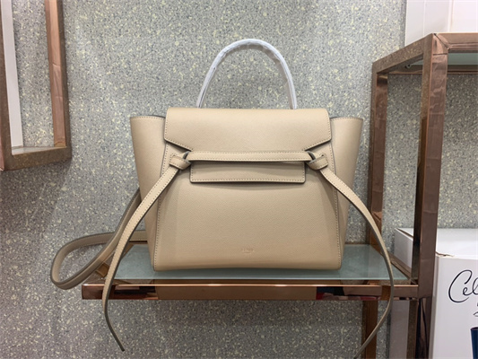 Celine Micro Belt Bag In Light Beige Grained Calfskin