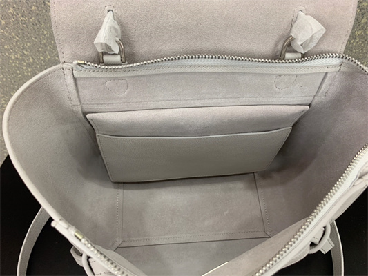 Celine Micro Belt Bag In White Grained Calfskin