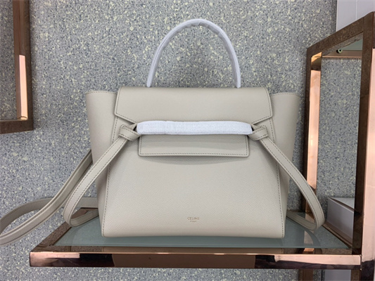 Celine Micro Belt Bag In Cream Grained Calfskin