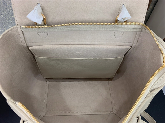Celine Micro Belt Bag In Cream Grained Calfskin