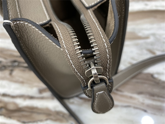 Celine Nano Luggage Bag In Souris Drummed Calfskin Silver Tone Metal