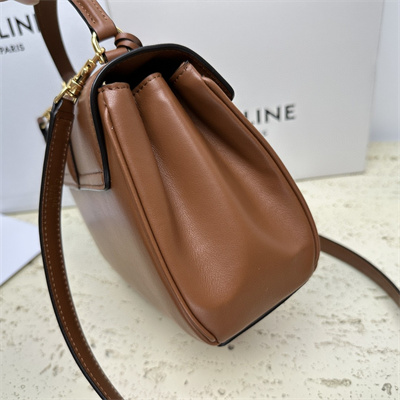 Celine Mini 16 Bag In Satined Calfskin Tan