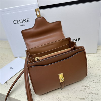Celine Mini 16 Bag In Satined Calfskin Tan
