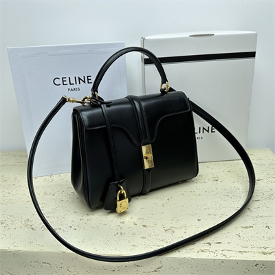 Celine Small 16 Bag In Satined Calfskin Black