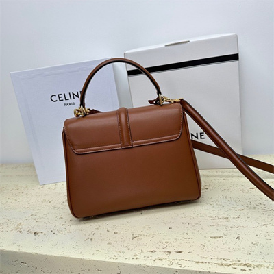 Celine Small 16 Bag In Satined Calfskin Tan