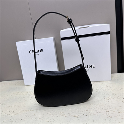 Celine Medium TILLY Bag In Shiny Calfskin Black