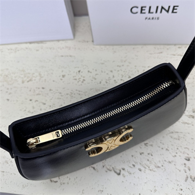 Celine Medium TILLY Bag In Shiny Calfskin Black