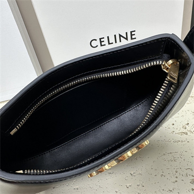 Celine Medium TILLY Bag In Shiny Calfskin Black