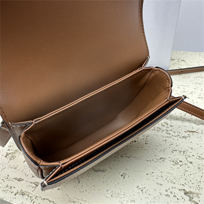 Celine Mini Besace Clea In Triomphe Canvas and Calfskin Tan