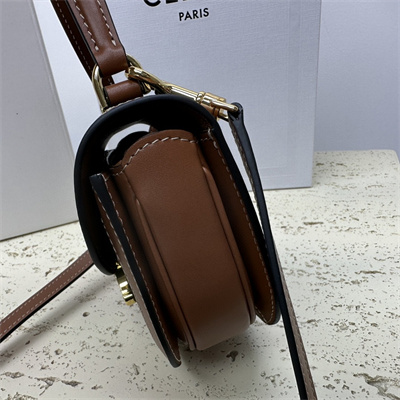 Celine Mini Besace Clea In Triomphe Canvas and Calfskin Tan