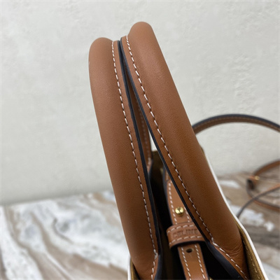 Celine Mini Vertical Cabas In Triomphe Canvas And Calfskin With Celine Print White