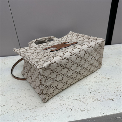 Celine Small Cabas Thais In Textile With Triomphe Canvas Print And Calfskin