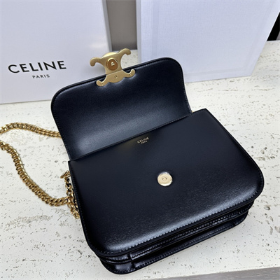 Celine Medium College Bag In Shiny Calfskin Black