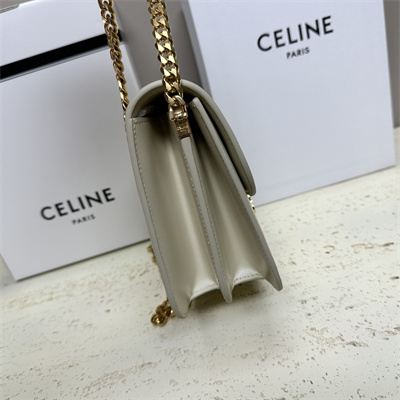 Celine Medium College Bag In Shiny Calfskin Light Stone