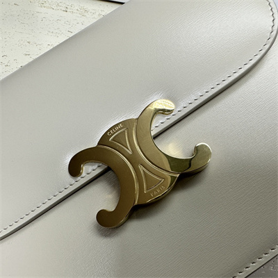 Celine Medium College Bag In Shiny Calfskin Light Stone