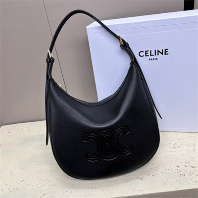Celine Medium Heloise  Bag Cuir Triomphe In Supple Calfskin Black