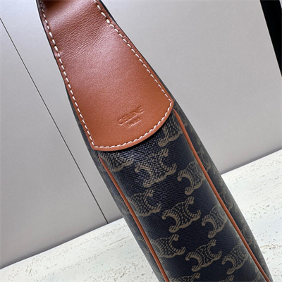 Celine Medium Heloise  Bag Cuir Triomphe In Triomphe Canvas and Calfskin Tan