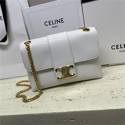 Celine Medium VICTOIRE Bag In Supple Calfskin White