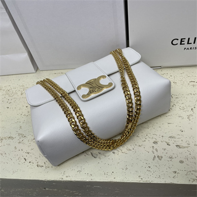 Celine Medium VICTOIRE Bag In Supple Calfskin White