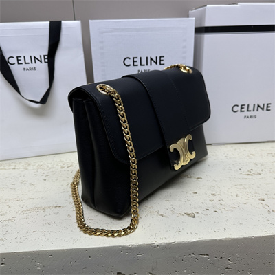 Celine Medium VICTOIRE Bag In Supple Calfskin Black/Gold