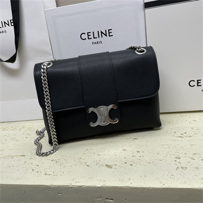 Celine Medium VICTOIRE Bag In Supple Calfskin Black/Silver