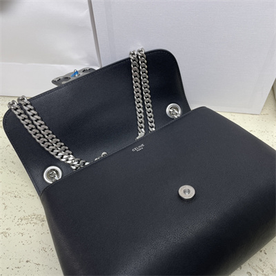 Celine Medium VICTOIRE Bag In Supple Calfskin Black/Silver