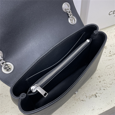 Celine Medium VICTOIRE Bag In Supple Calfskin Black/Silver