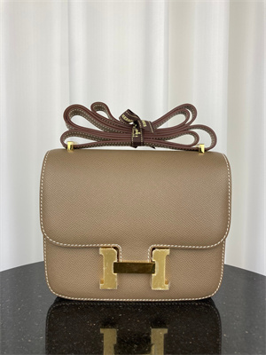 Constance Bag Epsom Leather 18CM Gold/Silver Tone Metal In Etoupe Color HS