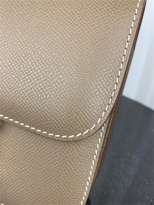 Constance Bag Epsom Leather 18CM Gold/Silver Tone Metal In Etoupe Color HS