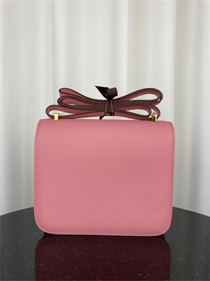 Constance Bag Epsom Leather 18CM Gold/Silver Tone Metal In Rose Confetti Color HS