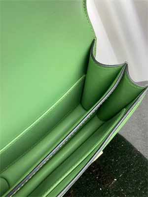 Constance Bag Epsom Leather 18CM Gold/Silver Tone Metal In Vert Criquet Color HS