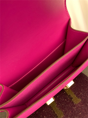 Constance Bag Epsom Leather 18CM Gold/Silver Tone Metal In Magnolia Color HS