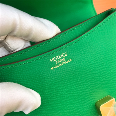 Constance Bag Epsom Leather 18CM Gold/Silver Tone Metal In Bombou Color HS