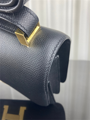Constance Bag Epsom Leather 24CM Gold/Silver Tone Metal In Black Color HS