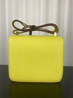 Constance Bag Epsom Leather 24CM Gold/Silver Tone Metal In Lime Color HS