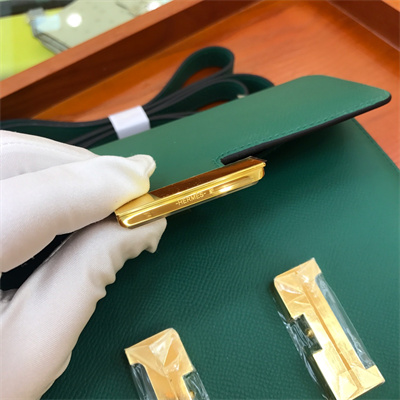 Constance Bag Epsom Leather 24CM Gold/Silver Tone Metal In Green Color HS