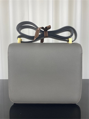 Constance Bag Epsom Leather 24CM Gold/Silver Tone Metal In Etain Color HS