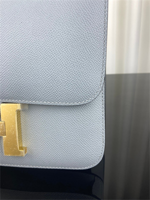 Constance Bag Epsom Leather 24CM Gold/Silver Tone Metal In Bleu Lin Color HS