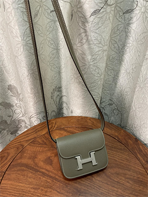 Constance SLIM Wallet With Strap Epsom Leather Silver Tone Metal In Etoupe Color HS