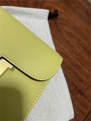 Constance SLIM Wallet With Strap Epsom Leather Gold Tone Metal In Yellow Color HS