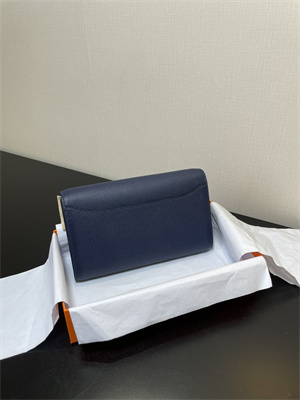 Constance To Go Wallet Epsom Leather Silver Tone Metal In Navy Color HS