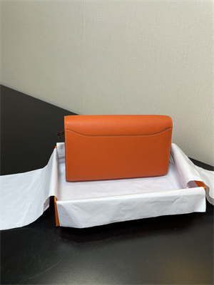 Constance To Go Wallet Epsom Leather Gold Tone Metal In Orange Color HS