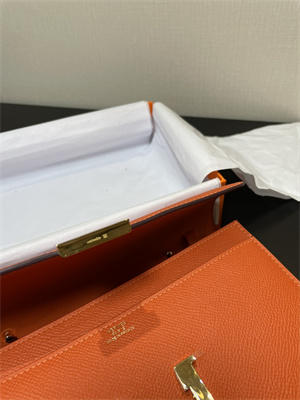 Constance To Go Wallet Epsom Leather Gold Tone Metal In Orange Color HS