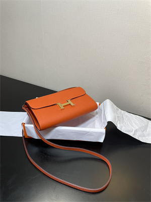 Constance To Go Wallet Epsom Leather Gold Tone Metal In Orange Color HS