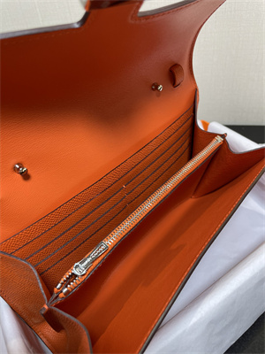 Constance To Go Wallet Epsom Leather Silver Tone Metal In Orange Color HS