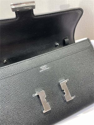 Constance To Go Wallet Epsom Leather Silver Tone Metal In Black Color HS