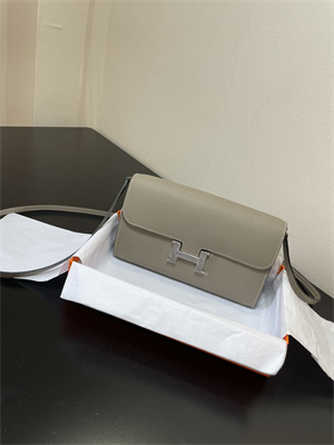 Constance To Go Wallet Epsom Leather Silver Tone Metal In Gris Asphalte Color HS