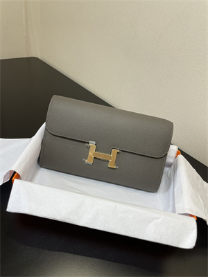 Constance To Go Wallet Epsom Leather Gold Tone Metal In Etain Color HS