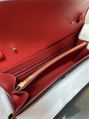 Constance To Go Wallet Epsom Leather Gold Tone Metal In Red Color HS