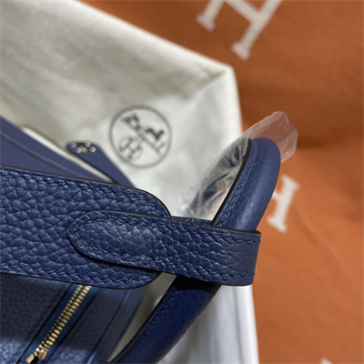 Lindy Bag Taurillon Clemence Leather 26/30CM Gold Tone Metal In Bleu Saphir Color HS